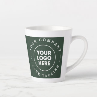 Taza De Café Latte fondo verde tu logotipo aquí mug