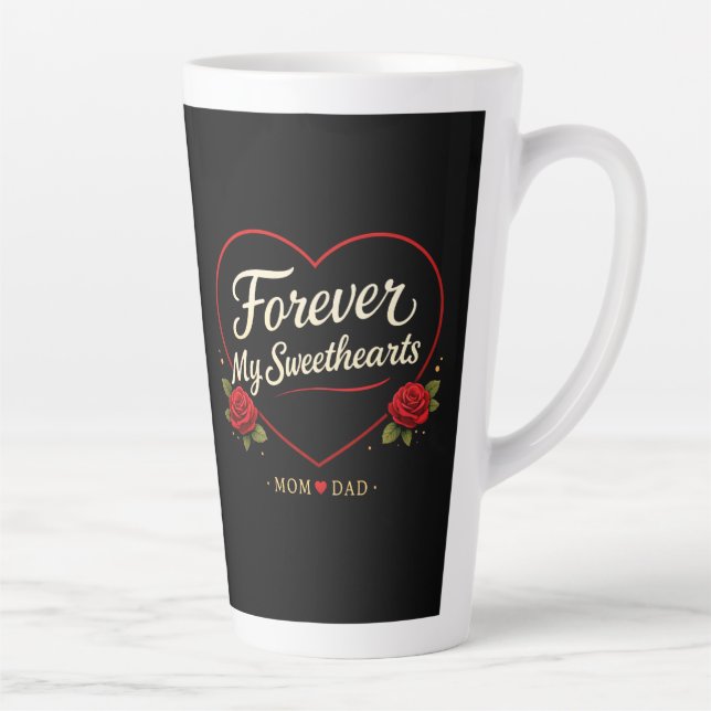 Taza De Café Latte Forever Mom And Dad Valentine Mug-Mom Dad Lover (Derecha)
