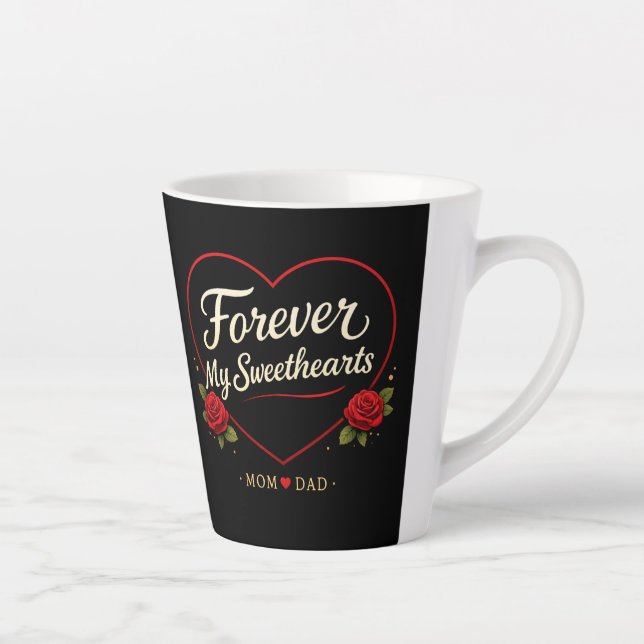 Taza De Café Latte Forever Mom And Dad Valentine Mug-Mom Dad Lover (Derecha)