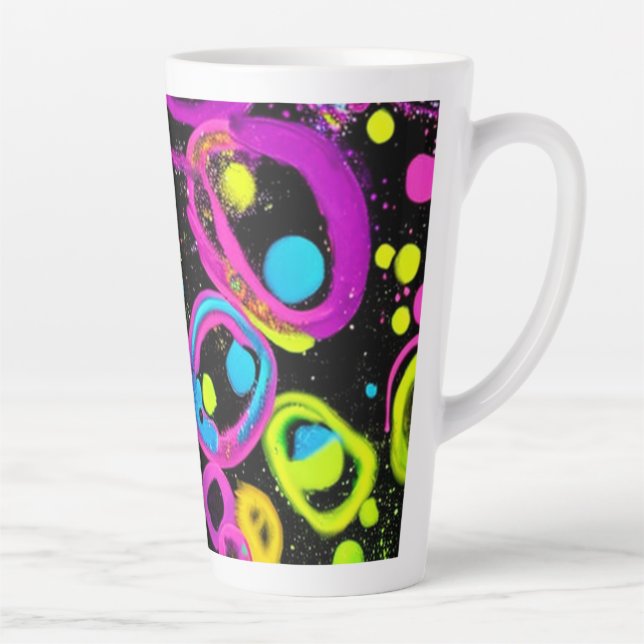 Taza De Café Latte Formas abstractas brillantes (Derecha)