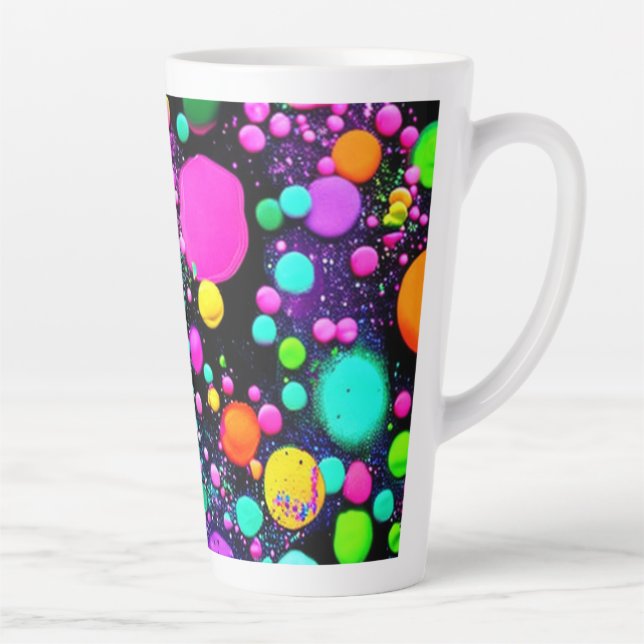 Taza De Café Latte Formas abstractas brillantes (Derecha)