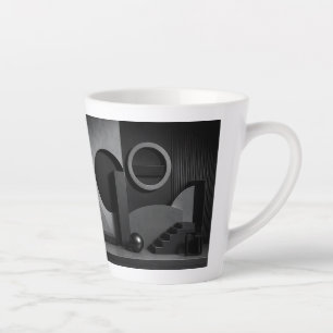 Taza De Café Latte Formas geométricas abstractas oscuras y elegantes