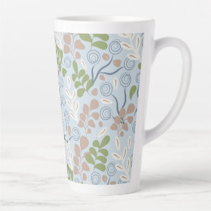 Taza De Café Latte Formas orgánicas botánicas