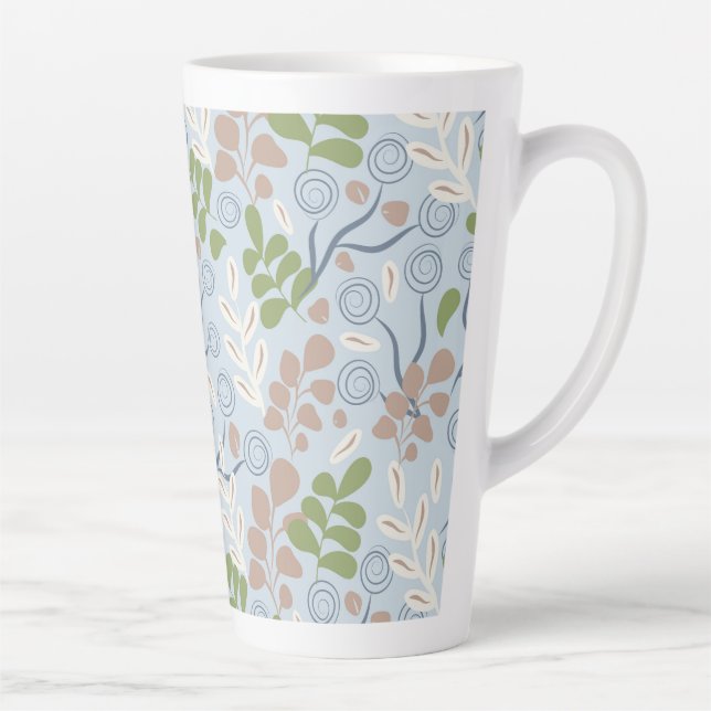 Taza De Café Latte Formas orgánicas botánicas (Derecha)