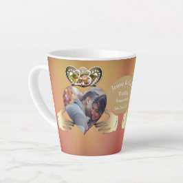 Taza De Café Latte Foto 23° Aniversario del Boda Topaz Claddagh Latt