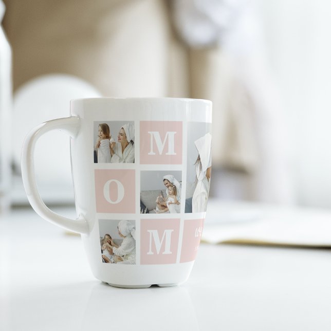Taza De Café Latte Foto Collage moderna de la mejor mamá jamás regalo (Subido por el creador)