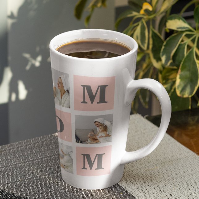 Taza De Café Latte Foto Collage moderna de la mejor mamá jamás regalo (Subido por el creador)