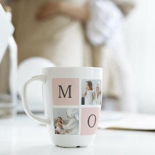 Taza De Café Latte Foto de colección moderna y regalo de mamá rosa pa