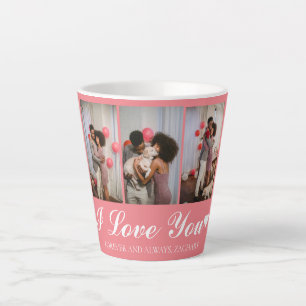 Taza De Café Latte Foto de pareja simple día de San Valentín de amor