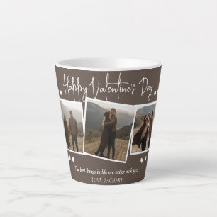 Taza De Café Latte Foto de pareja simple el día de San Valentín de am
