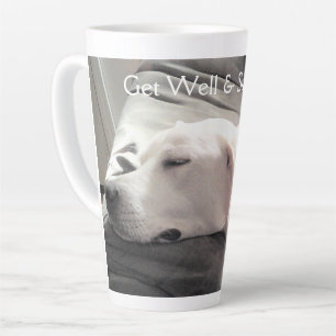 Taza De Café Latte Foto de Perro Labrador Blanco Durmiente Mezcla de 