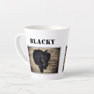 Taza De Café Latte Foto de perro lindo y nombre