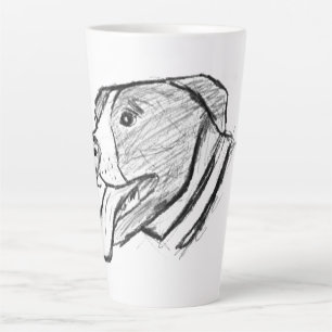 Taza De Café Latte foto de pitbull dibujada a mano amante de los perr