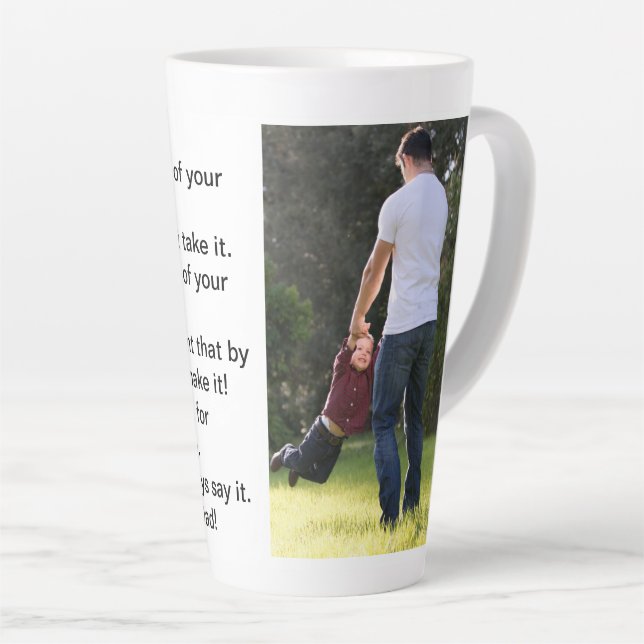 Taza De Café Latte Foto del Día del Padre del personalizable (Ángulo derecho)