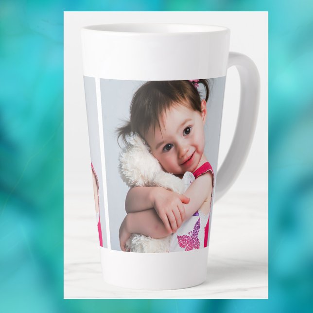 Taza De Café Latte Foto del niño, novio, cónyuge, madre o Mascota (Subido por el creador)