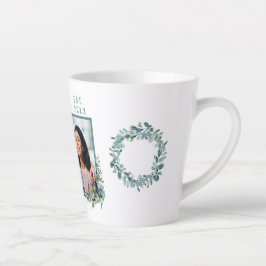 Taza De Café Latte Foto familiar eucalipto nombre blanco verde