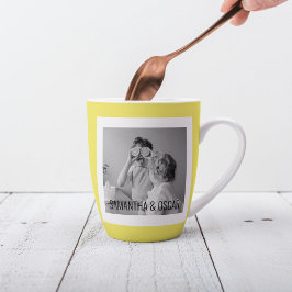 Taza De Café Latte Foto familiar moderna Yellow Simple Lovely Gift