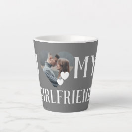 Taza De Café Latte Foto personalizada de Valentines Couple Heart Pers
