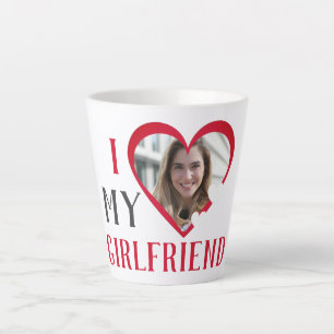 Taza De Café Latte Foto personalizada de Valentines Couple Heart Pers