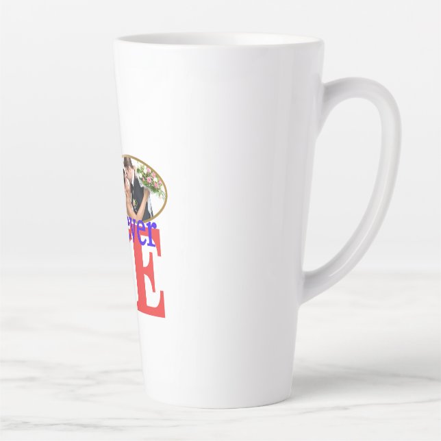 Taza De Café Latte Foto personalizada "Forever Love" (Derecha)