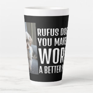 Taza De Café Latte Foto personalizada que hace del mundo un lugar mej