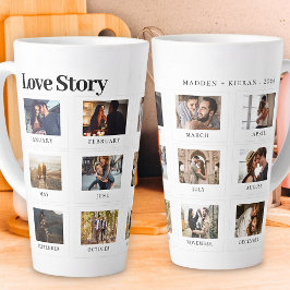 Taza De Café Latte Foto personalizada Texto de texto Parejas modernas