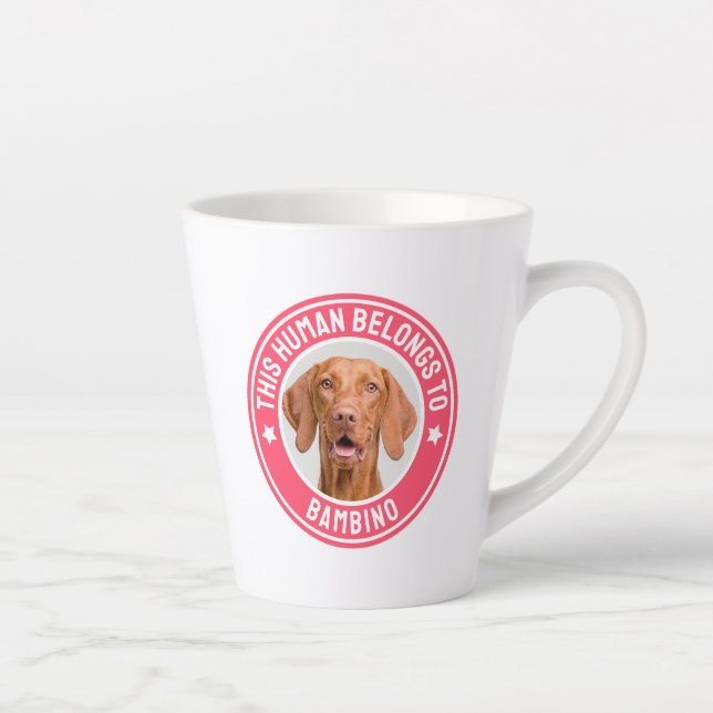 Taza De Café Latte Foto personalizado Este humano pertenece al nombre (Derecha)