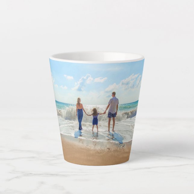 Taza De Café Latte Foto personalizado Latte Mug con tus fotos (Anverso)