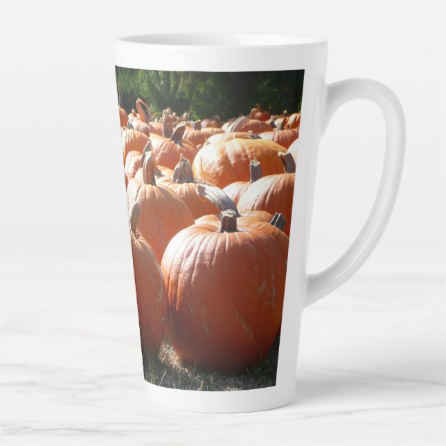 Taza De Café Latte Fotografía de calabazas para Caída, Halloween o Dí (Derecha)