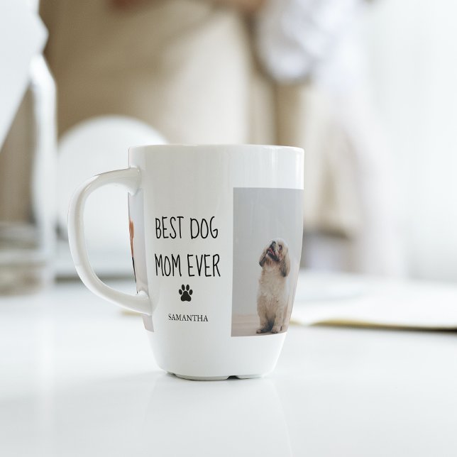 Taza De Café Latte Fotografía de Collage moderna mejor perro de mamá  (Subido por el creador)