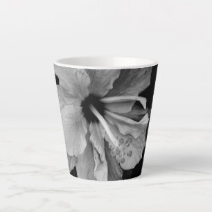 Taza De Café Latte Fotografía de Flor de Hibisco
