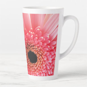 Taza De Café Latte Fotografía de Gerbera Daisy Rosa Fresca