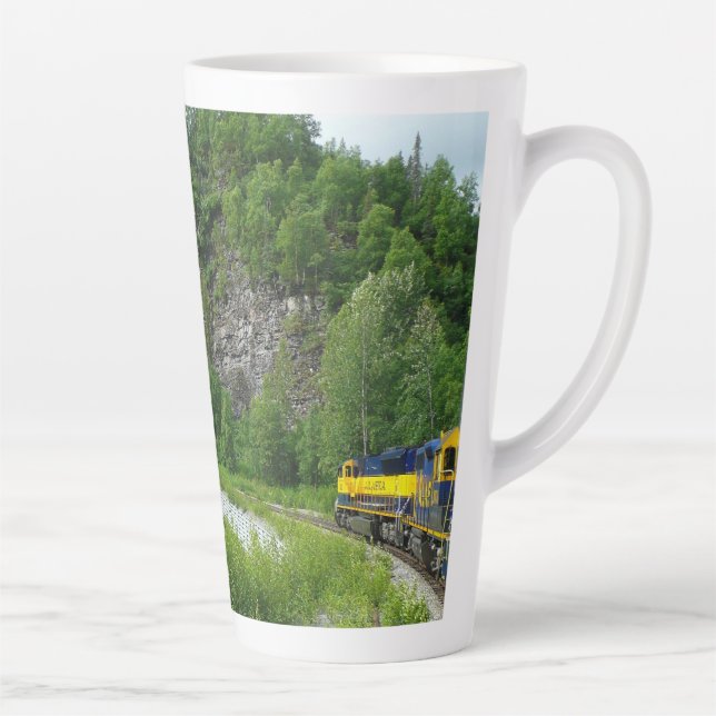 Taza De Café Latte Fotografía de vacaciones en tren Denali Express Al (Derecha)