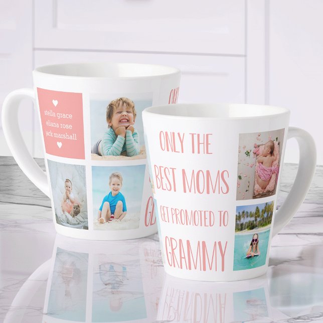 Taza De Café Latte Fotografía y nombre de los nietos de Grammy (Subido por el creador)