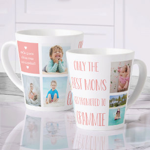 Taza De Café Latte Fotografía y nombre de los nietos de la Grammie