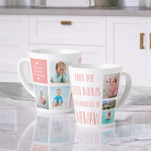 Taza De Café Latte Fotografía y nombre de los nietos de Memaw