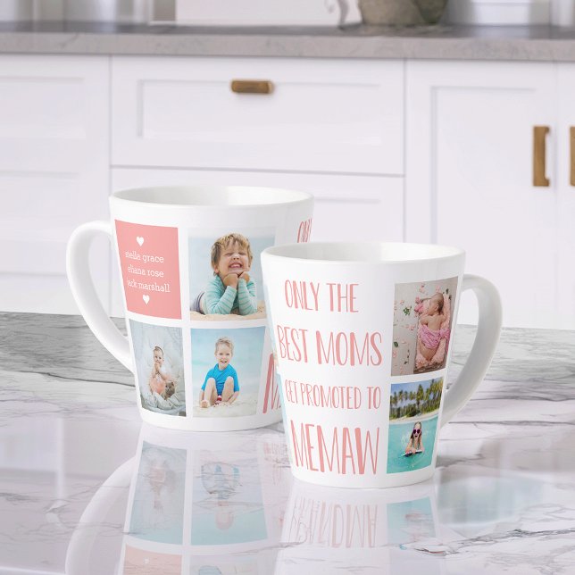 Taza De Café Latte Fotografía y nombre de los nietos de Memaw (Subido por el creador)