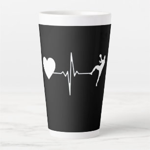 Taza De Café Latte Fotomontaje del jugador de balonmano
