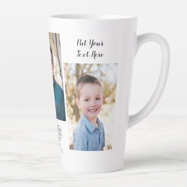 Taza De Café Latte Fotomontaje vertical 3 personalizado (Derecha)