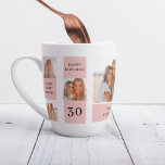 Taza De Café Latte Fotos de Collage Friend | Regalo de cumpleaños fel<br><div class="desc">Fotos de Collage Friend | Feliz regalo de cumpleaños.Haz especial el cumpleaños de tu amigo con este regalo hecho por el personalizado que incluye un collage de tus momentos favoritos juntos! Este regalo personalizado de cumpleaños con temática rosa está disponible exclusivamente en Zazzle, y es la manera perfecta de mostrarle...</div>