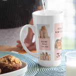 Taza De Café Latte Fotos de Collage Friend | Regalo de cumpleaños fel<br><div class="desc">Fotos de Collage Friend | Feliz regalo de cumpleaños.Haz especial el cumpleaños de tu amigo con este regalo hecho por el personalizado que incluye un collage de tus momentos favoritos juntos! Este regalo personalizado de cumpleaños con temática rosa está disponible exclusivamente en Zazzle, y es la manera perfecta de mostrarle...</div>