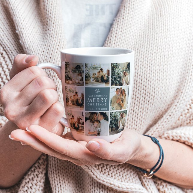 Taza De Café Latte Fotos de vacaciones en Collage | Feliz Navidad | R (Subido por el creador)