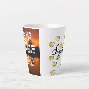 Taza De Café Latte Fotos pequeñas personalizadas Latte Mug