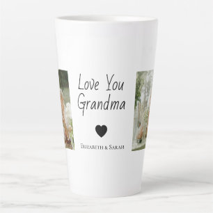 Taza De Café Latte Fotos personalizadas y "Te amo abuela"