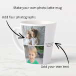 Taza De Café Latte Fotos personalizadas y texto<br><div class="desc">Fotos y texto personalizados - Foto de Ricaso para mantener la música lata - agrega tus propias fotos y texto - regalos de foto para mantener el sake</div>