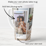 Taza De Café Latte Fotos personalizadas y texto<br><div class="desc">Fotos y texto personalizados - Foto de Ricaso para mantener la música lata - agrega tus propias fotos y texto - regalos de foto para mantener el sake</div>