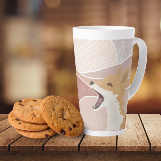 Taza De Café Latte Fox abstracta moderna y las colinas (Subido por el creador)