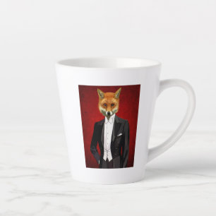 Taza De Café Latte Fox En Demanda De Noche, Retrato