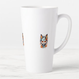 Taza De Café Latte Fox Vibes: El arte otoñal eterno