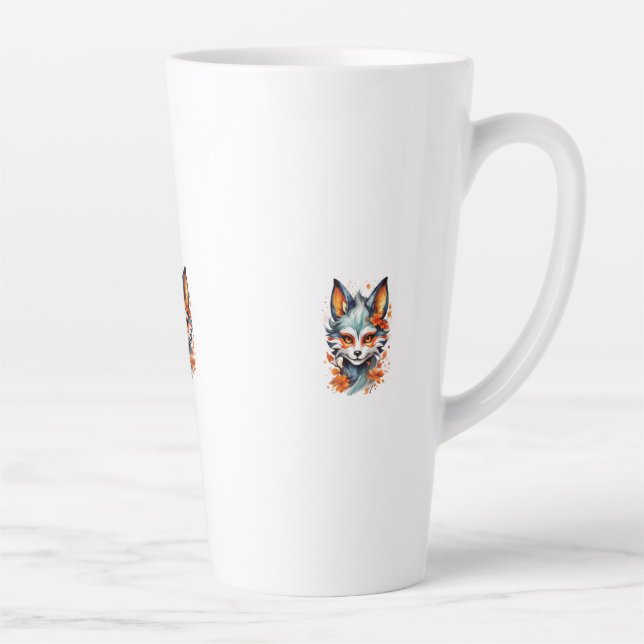 Taza De Café Latte Fox Vibes: El arte otoñal eterno (Derecha)
